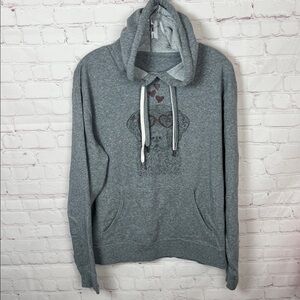 Heathered Gray Dog Graphic Hoodie